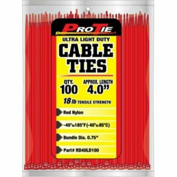Pro Tie CABLE TIES4 YEL ULTRALD, 100PK YL4ULD100